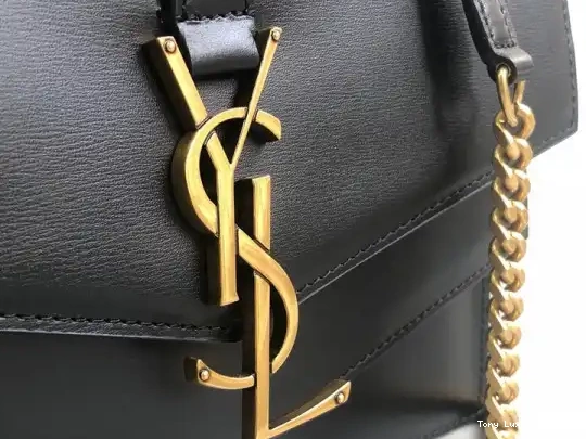 Tony Luxuries LEATHER YSL BURGUNDY BAG IN CHAIN MEDIUM SULPICE 0506